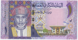 Oman 1 Rial 2015 AH 1437
P# 48b, N# 208985; # d/5 0092591; 45th National Day of Oman in the Islamic year 1437 (2015 AD; UNC