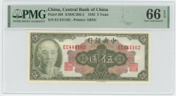 China Central Bank of China 5 Yuan 1945 PMG 66EPQ Gem UNC
P# 388, N# 214637; # EC441162