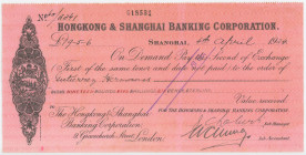 China Hongkong & Shanghai Banking Corporation Shanghai Bill of Exchange for £19.5.6 1924
# 60/3341; Bill of Exchange on pink paper signed by Sub-Acco...