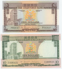 Hong Kong 5 - 10 Dollars 1975
P# 73, 74, # P062027, C1689121; XF