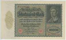 Germany - Weimar Republic 10000 Mark 1922
P# 70, N# 208634; # P1359530; AUNC