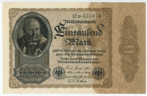 Germany - Weimar Republic 1000 Mark 1922
P# 82a, N# 208624; XF+
