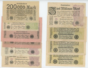 Germany - Weimar Republic Lot of 10 Banknotes 1923
P# 100 - 106, VF-XF