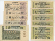 Germany - Weimar Republic Lot of 10 Banknotes 1918 - 1923
G-VF