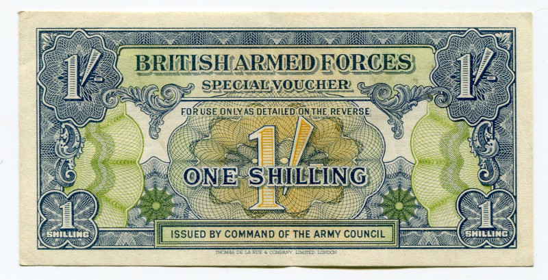 Great Britain 1 Shilling 1946 "British Armed Forces"
P# M 11, Special Voucher; ...