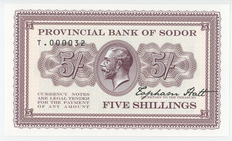 Great Britain Provincial bank of Sodor 5 Shillings 2016 Specimen
# T.000032; Fa...