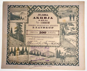 Yugoslavia Uzicko AD Zlatibor Share for 200 Dinara 1927
# 104; low number; ski and mountain resort in Serbia