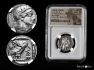 Attica. Athens. Tetradrachm. 454-404 BC. (Kroll-8). (Dewing-1591/8). (Sng Cop-31). Anv.: Head of Athena to right, wearing crested Attic helmet ornamen...