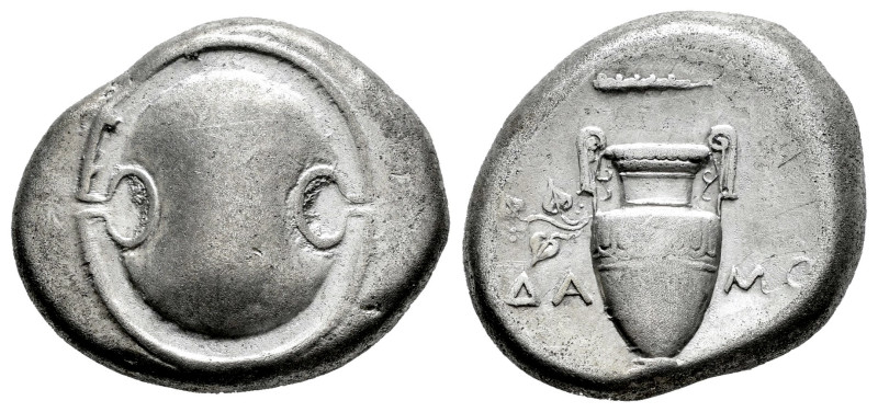 Boeotia. Thebas. Stater. 395-338 a.C. Damo- magistrate. (BCD Boeotia-490). (Bmc-...