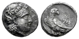 Baktria. Hemidrachm. 246/5-239/8 a.C. Hekatompylos. (Bopearachchi-Sophytes series 2A). (SNG Ans-17/18). Anv.: Head of Athena to right, wearing earring...