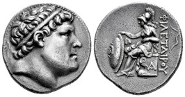 Kingdom of Pergamum. Eumenes I. Tetradrachm. 263-241 a.C. (Sng France-1606/9). Anv.: Laureate head of Philetairos right. Rev.: Athena seated left, res...