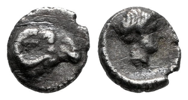 Troas. Kebren. Obol. 387-310 a.C. (Klein-313). Anv.: Ram’s head right. Rev.: You...