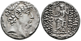 Seleukid Kingdom. Philip I Philadelphos. Tetradrachm. 88 a.C. Antioch. (SC-2463). Anv.: Diademed head to right. Rev.: ΒΑΣΙΛΕΩΣ ΦΙΛΙΠΠΟV ΕΠΙΦΑΝΟVΣ ΦΙΛΑ...