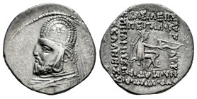 Kingdom of Parthia. Mithradates III. Drachm. 87-80 a.C. Rhagai. (Sellwood-31.6). (Shore-123). Anv.: Diademed bust to left, wearing tiara decorated wit...