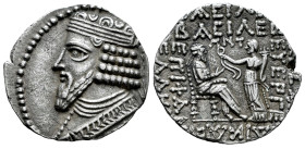 Kingdom of Parthia. Gotarzes II. Tetradrachm. 45-46 d.C. Seleukeia on the Tigris. (Sellwood-65.10). (Shore-358). Anv.: Diademed and draped bust lef. R...