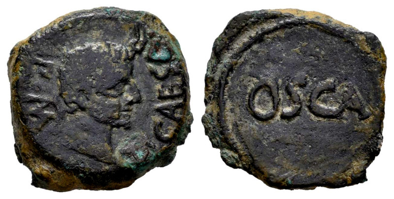 Osca. Time of Tiberius. Cuadrante. 14-36 AD). Huesca. (Abh-1940). Anv.: TI. CAES...