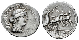 Annius. C. Annius y Lucius Fabius. Denarius. 82-81 BC. Hispania. (Ffc-138). (Craw-366/1a). (Cal-116). Anv.: C. ANNI T.F.T.N. PRO.COS. EX.S.C., diademe...