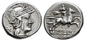 Marcius. Q. Marcius Philipus. Denarius. 129 BC. Rome. (Ffc-849). (Craw-259/1). (Cal-933). Anv.: Head of Roma right, X behind. Rev.: Macedonian horsema...