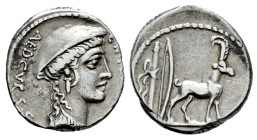 Plancius. Cn. Plancius. Denarius. 55 BC. Rome. (Ffc-991). (Craw-432/1). (Cal-1122). Anv.: CN. PLANCIVS. AED. CVR. S.C., head of Diana Planciana right,...