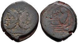 L. Sempronius Pitio. Unit. 148 a.C. Rome. (Craw-216/2a). (Sydenham-403). (RBW-927). Anv.: Laureate head of Janus; I (mark of value) above, dividing PI...