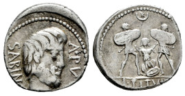 Titurius. L. Titurius L.f. Sabinas. Denarius. 89 BC. Rome. (Ffc-1158). (Craw-344/2c). (Cal-1313). Anv.: Head of Tatius right, SABIN behind, palm below...