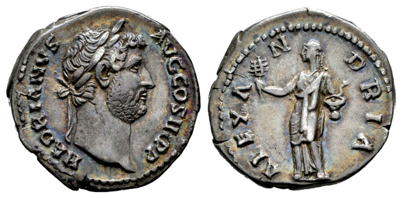Hadrian. Denarius. 134-138 d.C. Rome. (Ric-300). Anv.: HADRIANVS AVG COS III P P...