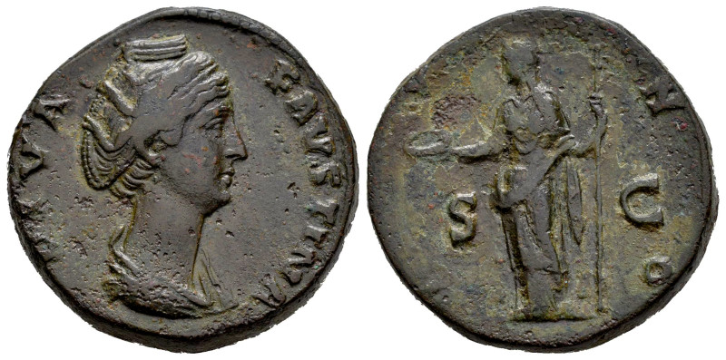Diva Faustina. Sestertius. 141 d.C. Rome. (Ric-III 1143). (Bmcre-1531). Anv.: DI...