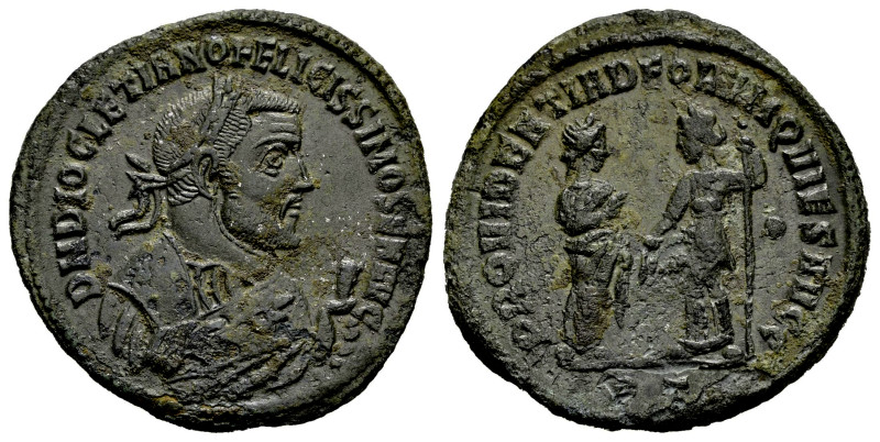 Diocletian. Follis. 305 d.C. Ticinum. (Ric-VI 57a). (BIR-364). Anv.: D N DIOCLET...
