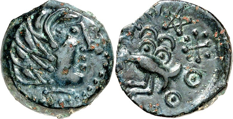 GALLIEN. 
SENONES (um Agedincum / Sens). 
Yllucci (51/27 v.Chr.). AE-Quadrans ...
