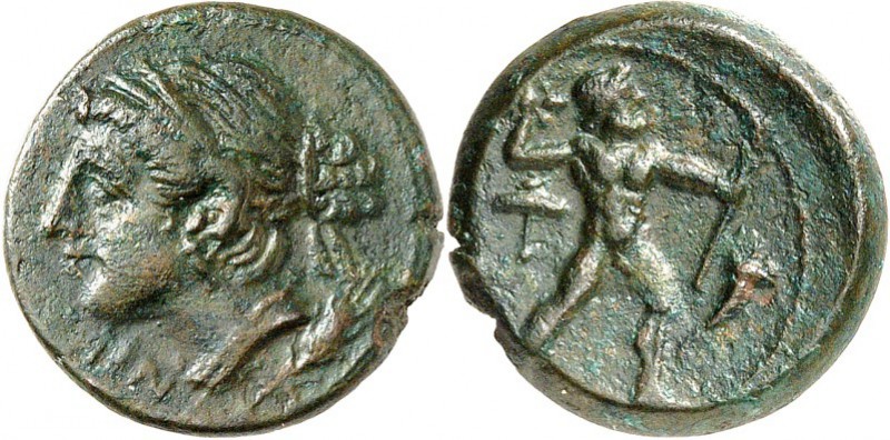 ITALIEN. 
BRUTTION. 
BRETTIER. 1 (208/205 v.Chr.) 4,55g, Karthager-Besatzung. ...