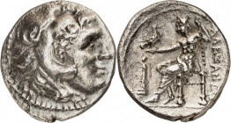 MAKEDONIEN. 
KÖNIGREICH. 
Alexander III. der Große 336-323 v. Chr. Drachme (328/323 v.Chr.) 3,91g, LAMPSAKOS. Herakleskopf n.r. / ALEXANDROU Zeus ae...