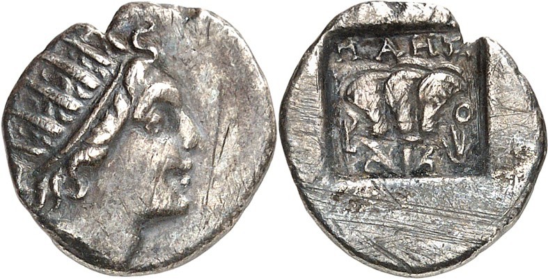KARIEN. 
INSELN VOR KARIEN. 
RHODOS. Drachme (Plinthophoros) (88/84 v.Chr.) 2,...