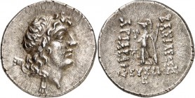 KAPPADOKIEN. 
KÖNIGREICH. 
Ariarathes IX. Eusebes Philopator 101-87 v. Chr. Drachme ("5"= 97/96 v.Chr.) 4,02g. Kopf mit Diadem n.r. / BASILEWS - ARI...