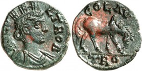 TROAS. 
ALEXANDRIA, Colonia (Eski Stambul). 
Valerianus I. 253-260. AE-As 20mm 4,62g. Pallabüste d. Fortuna-Alexandria m. Vexillum n.r. CO-L TROA / ...