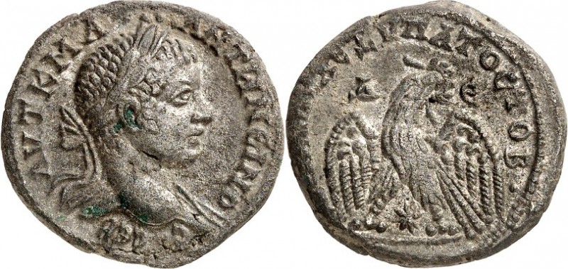 SYRIEN. 
SELEUKIS und PIEREIA / ANTIOCHEIA (Antakya). 
Elagabalus 218-222. Bi-...