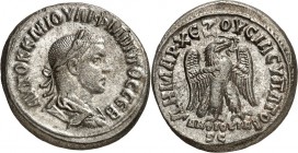 SYRIEN. 
SELEUKIS und PIEREIA / ANTIOCHEIA (Antakya). 
Philippus II. Augustus 247-249. Bi-Tetradrachmon (249) 12,58g. Büste mit Panzer, Paludamentum...