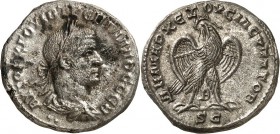 SYRIEN. 
SELEUKIS und PIEREIA / ANTIOCHEIA (Antakya). 
Trebonianus Gallus 251-253. Bi-Tetradrachmon (252/253) 11,1g, 2. Off. Paludamentbüste m. Lkr....