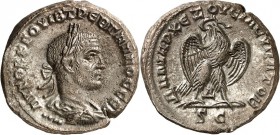 SYRIEN. 
SELEUKIS und PIEREIA / ANTIOCHEIA (Antakya). 
Trebonianus Gallus 251-253. Bi-Tetradrachmon (252/253) 12,02g, 4. Off. Paludamentbüste m. Lkr...