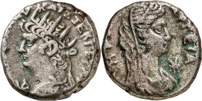 ÄGYPTEN. 
ALEXANDREIA (al-Isqandariyah). 
Nero 54-68. Bi-Stater ("14"= 67/68) ...