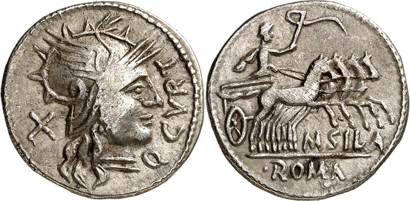 RÖMISCHE REPUBLIK : Silbermünzen. 
Quintus Curtius & Marcus Iunius Silanus 116-...