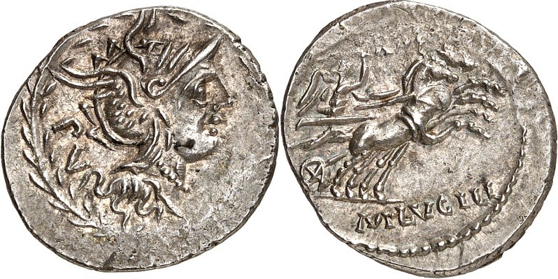 RÖMISCHE REPUBLIK : Silbermünzen. 
Marcus Lucilius Rufus 101 v. Chr. Denar 3,29...
