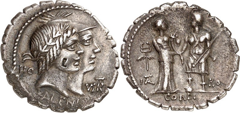 RÖMISCHE REPUBLIK : Silbermünzen. 
Quintus Fufius Calenus & Mucius Cordius 70 v...
