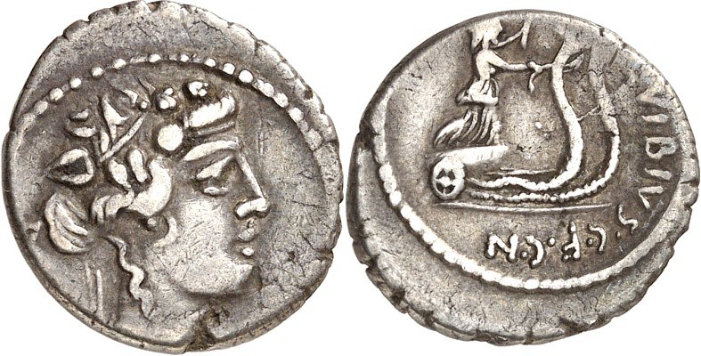 RÖMISCHE REPUBLIK : Silbermünzen. 
Gaius Vibius Gaii fil. Gaii ne. Pansa Caetro...