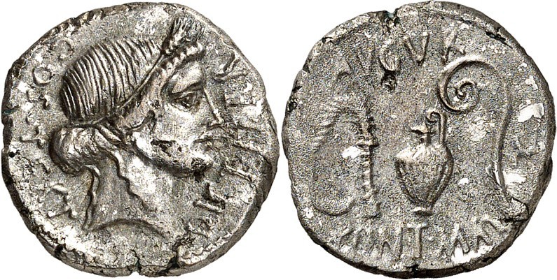 IMPERATORISCHE PRÄGUNGEN. 
CAIUS IULIUS CAESAR 100-44 v. Chr. Denar (46 v.Chr.)...