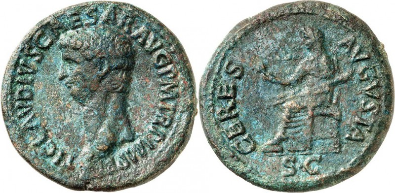 RÖMISCHES KAISERREICH. 
CLAUDIUS 41-54. AE-Dupondius (41/50) 14,4g. Kopf n. l. ...