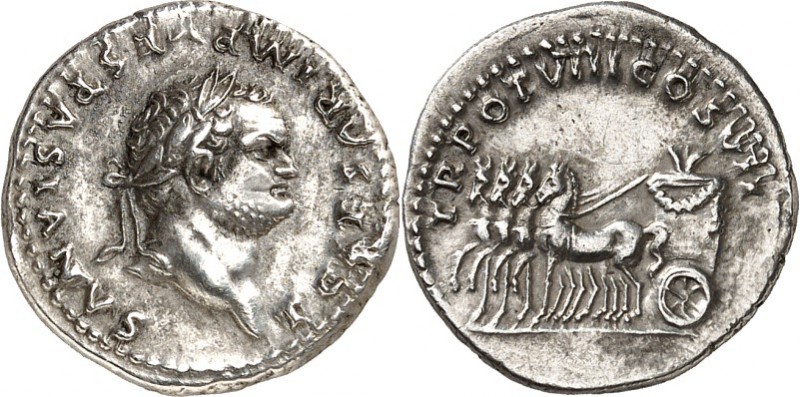 RÖMISCHES KAISERREICH. 
Titus, Caesar z.Z. Vespasianus 69-79. Denar (1./6.79) 3...