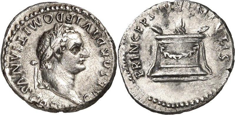 RÖMISCHES KAISERREICH. 
Domitianus, Caesar z.Z. Titus 79-81. Denar (80/81) 3,00...