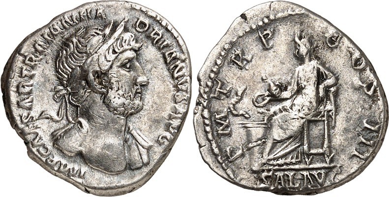RÖMISCHES KAISERREICH. 
HADRIANUS 117-138. Denar (119/125) 3,03g. Büste m. Pall...