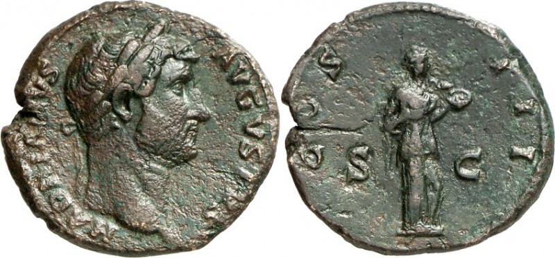 RÖMISCHES KAISERREICH. 
HADRIANUS 117-138. AE-As (125/128) 8,85g. Kopf m. Lkr. ...