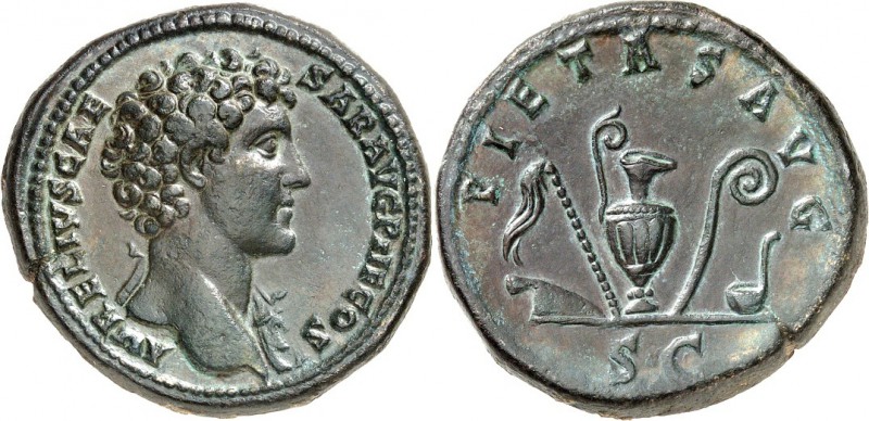 RÖMISCHES KAISERREICH. 
Marcus Aurelius, Caesar 139-161. AE-Sesterz (145/148) 3...